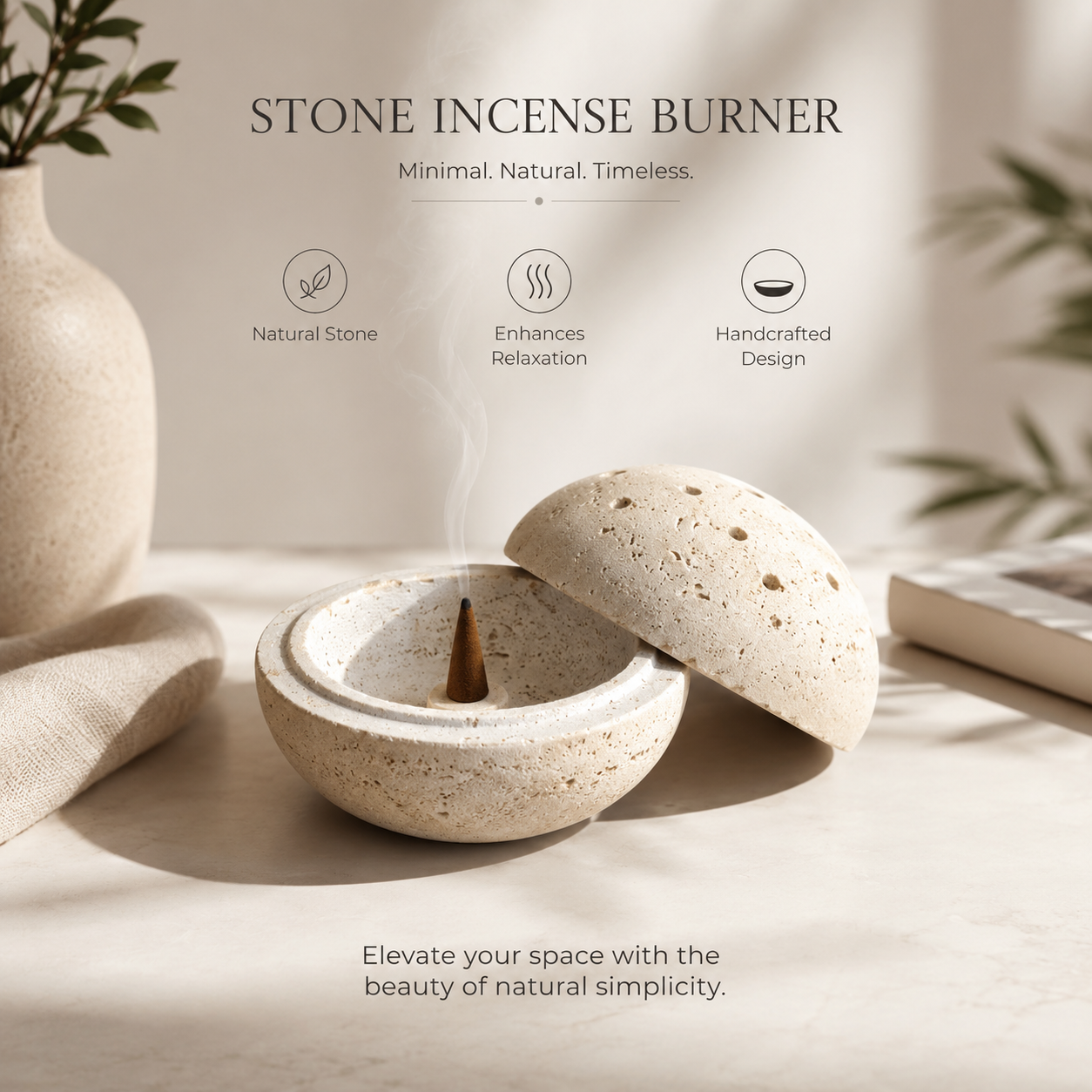 Stone Ritual Sphere — Incense Burner
