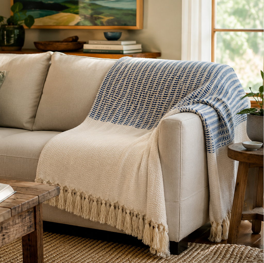 Contour Throw — Woven Turkish Cotton Throw