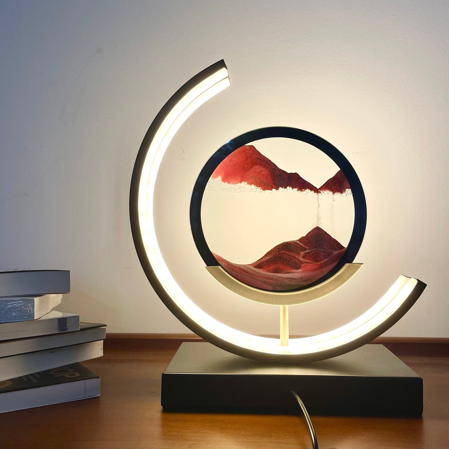 Minimal sand art LED lamp relaxing visual decor