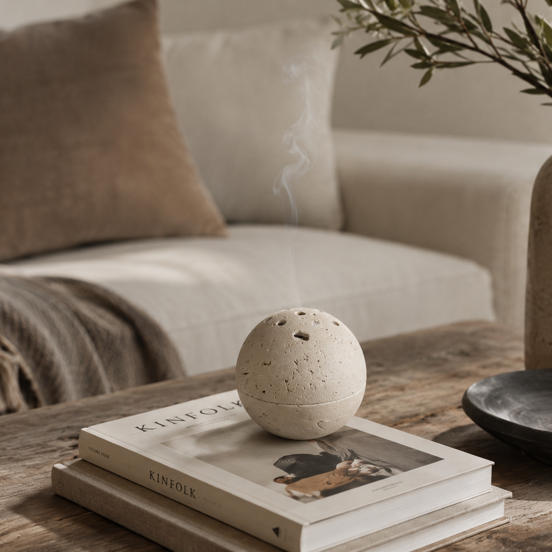 Stone Ritual Sphere — Incense Burner